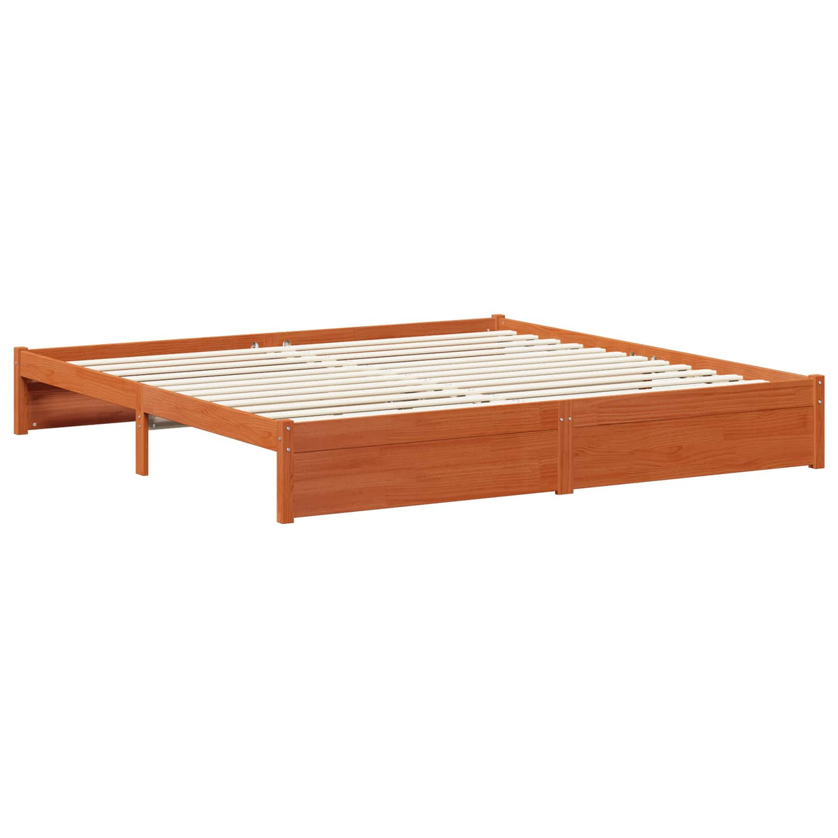 vidaXL Bed Frame with Drawer Wax Brown 200 x 200 cm Solid Pine Wood 4
