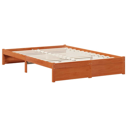 vidaXL Bed Frame with Drawer 3 pcs Wax Brown Solid Pine Wood 4