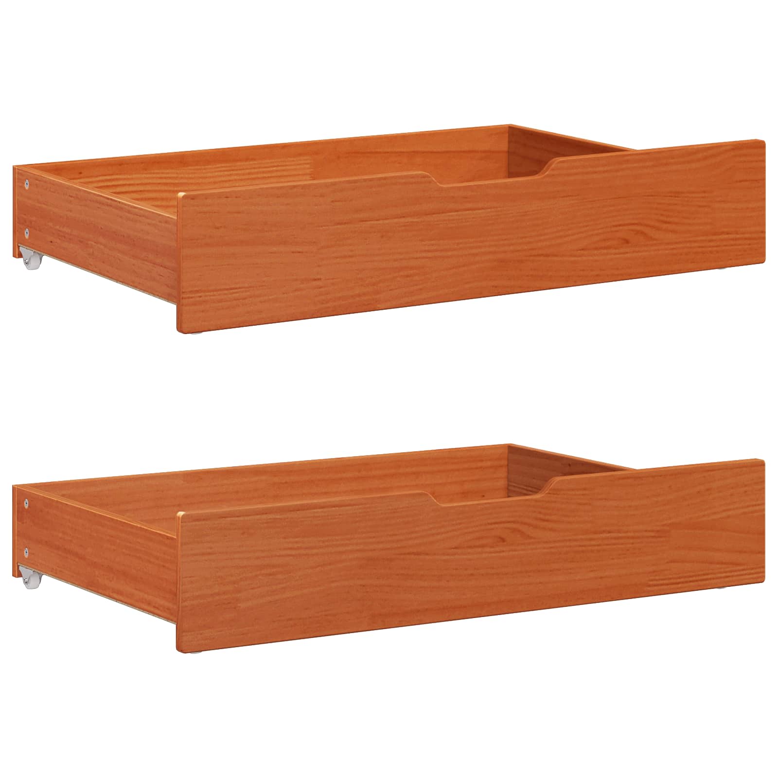 vidaXL Bed Frame with Drawer 3 pcs Wax Brown Solid Pine Wood 5
