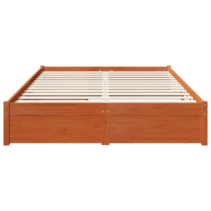 vidaXL Bed Frame with Drawer 3 pcs Wax Brown Solid Pine Wood 6