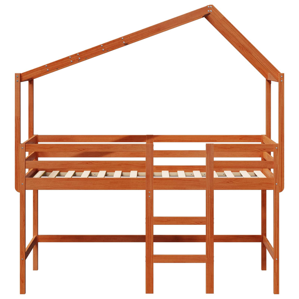 vidaXL Loft Bed Frame Wax Brown 90 x 190 cm Solid Pine Wood 6
