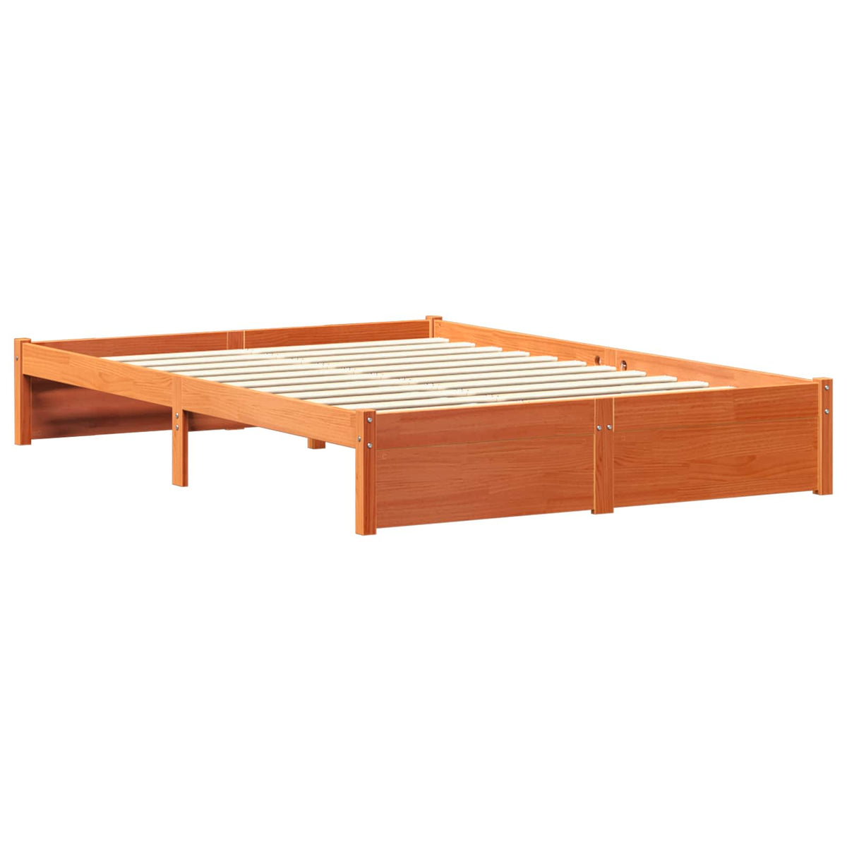 vidaXL Bed Frame with Storage Headboard Wax Brown 140 x 200 cm 4