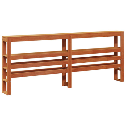 vidaXL Bed Frame with Shelf Wax Brown 180 x 200 cm Solid Pine Wood 4