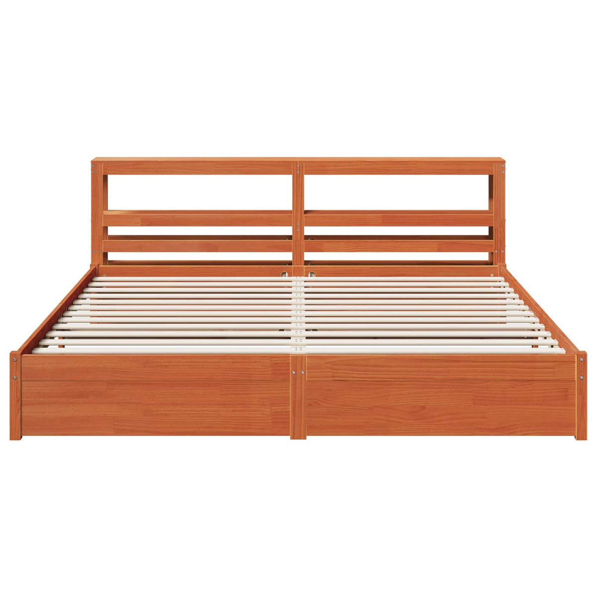 vidaXL Bed Frame with Shelf Wax Brown 180 x 200 cm Solid Pine Wood 6