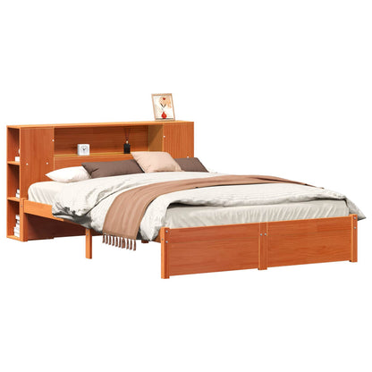 vidaXL Bed Frame with Storage Headboard Wax Brown 150 x 200 cm 2