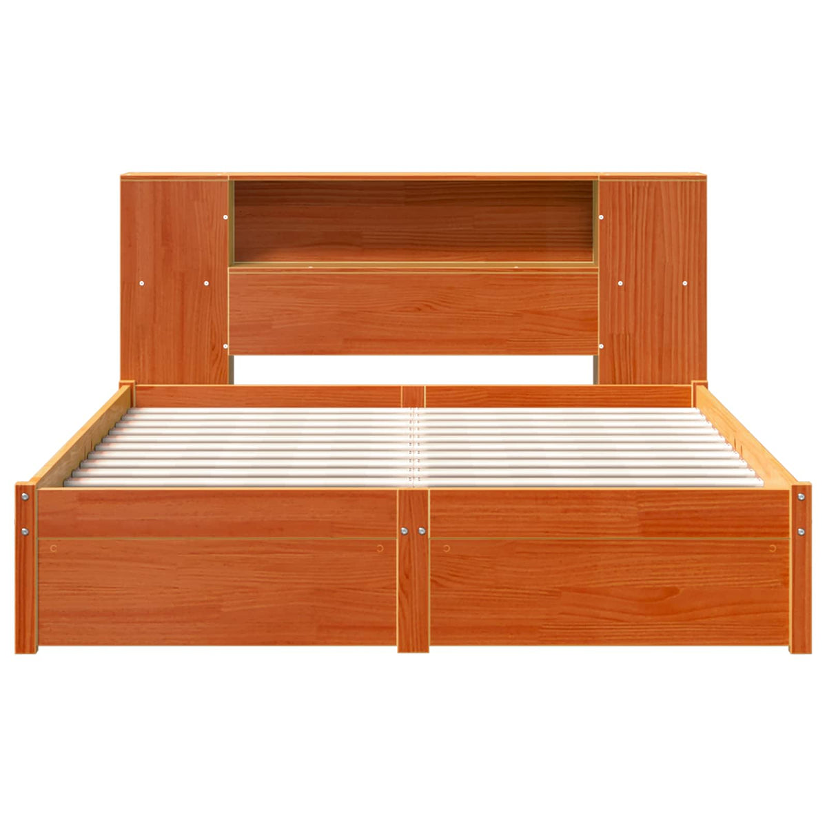 vidaXL Bed Frame with Storage Headboard Wax Brown 150 x 200 cm 6