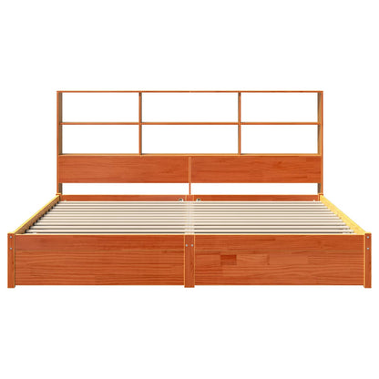 vidaXL Bed Frame with Storage Headboard Wax Brown 180 x 200 cm 6