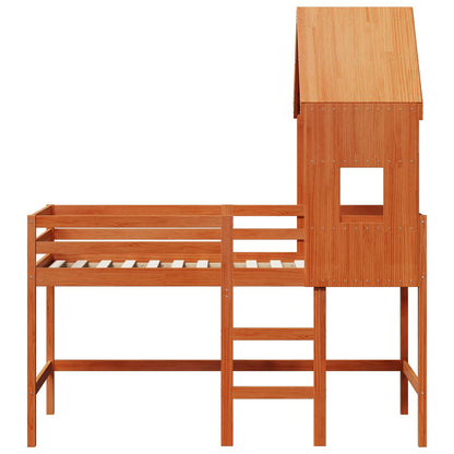 vidaXL Loft Bed Frame Wax Brown 90 x 190 cm Solid Pine Wood 6