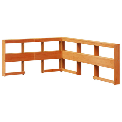 vidaXL Bookcase Bed Plain 2 pcs Wax Brown 200 x 140 cm Solid Pine Wood 3