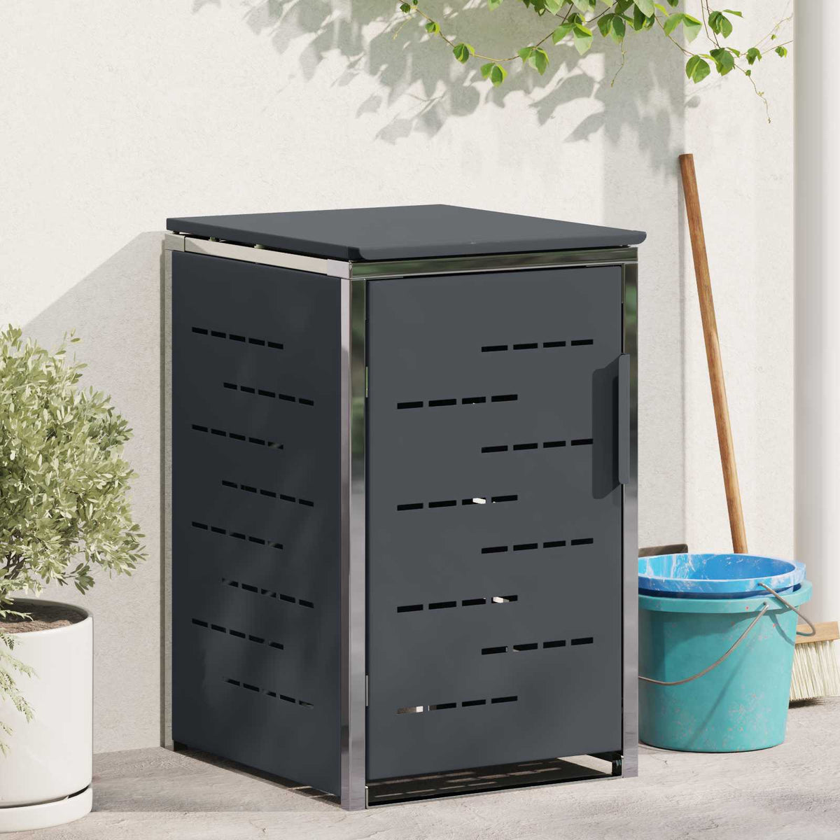 vidaXL Wheelie Bin Storage for Bins 240L Stainless Steel