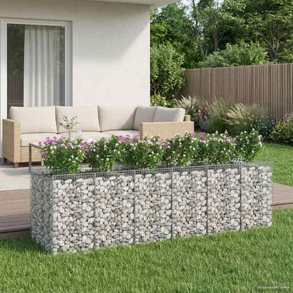 Gabion Raised Bed 2 pcs Galvanised Steel Depth 100 cm 300 cm 100 cm