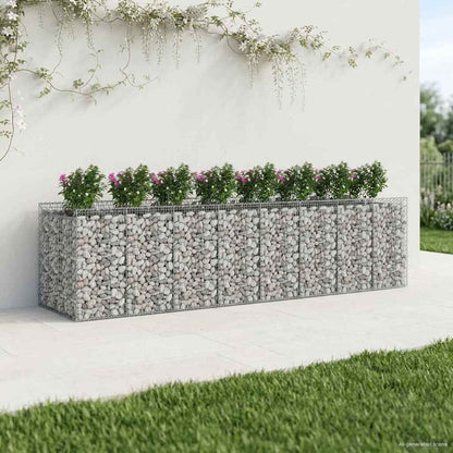 vidaXL Gabion Raised Bed 4 pcs 400 x 100 x 100 cm Galvanised Steel 5