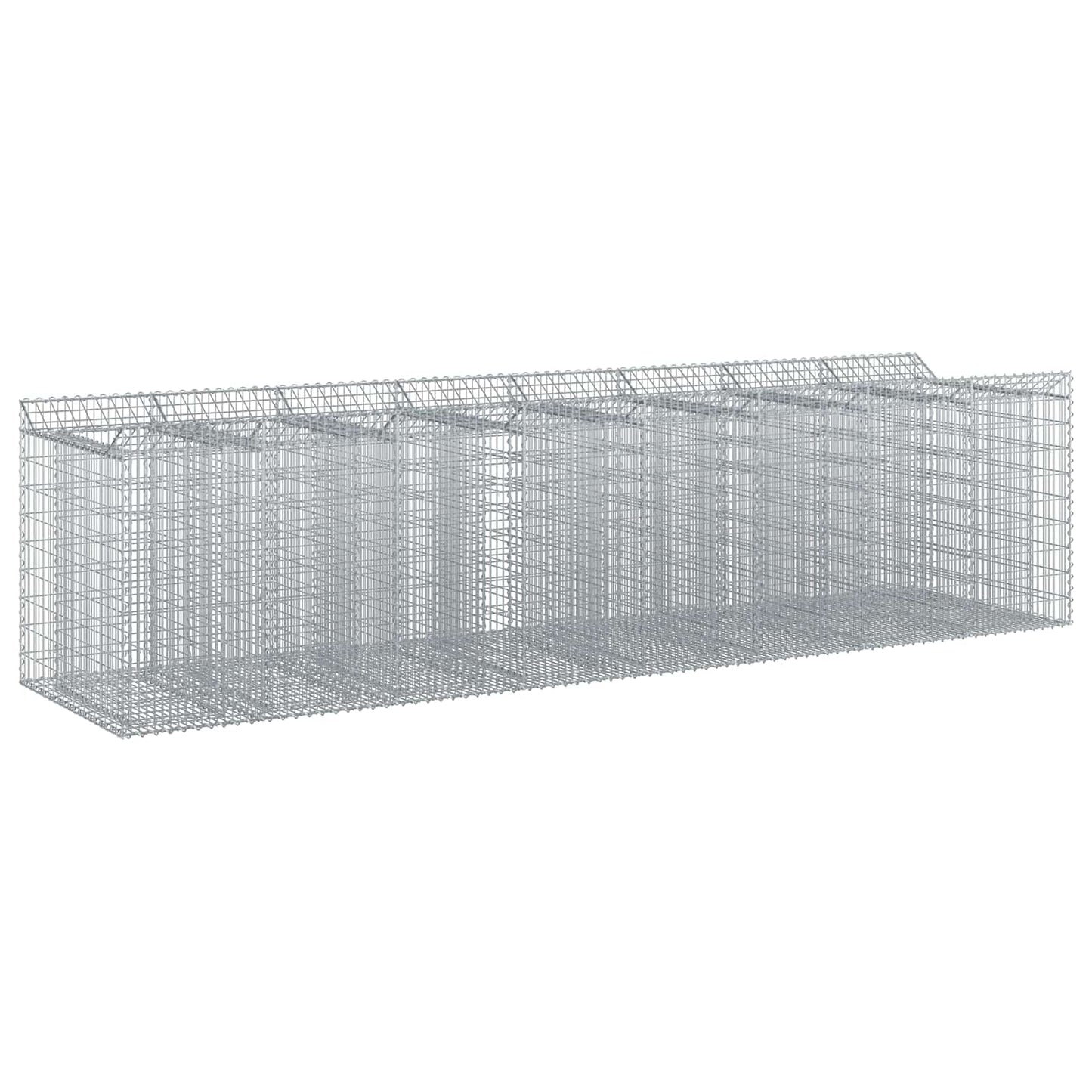 vidaXL Gabion Raised Bed 4 pcs 400 x 100 x 100 cm Galvanised Steel 2