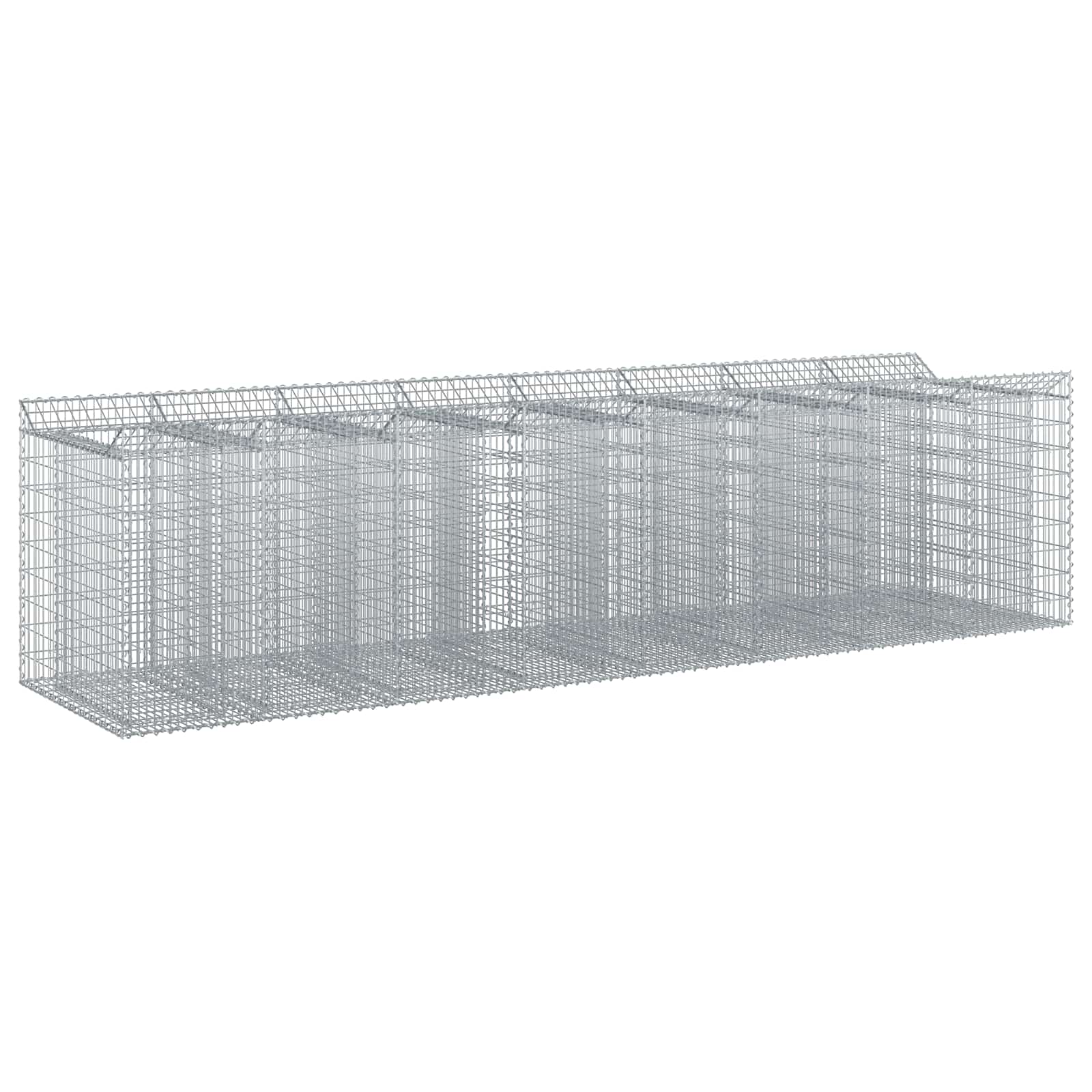 vidaXL Gabion Raised Bed 4 pcs 400 x 100 x 100 cm Galvanised Steel 2