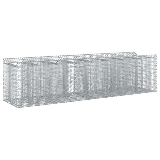 vidaXL Gabion Raised Bed 4 pcs 400 x 100 x 100 cm Galvanised Steel 2