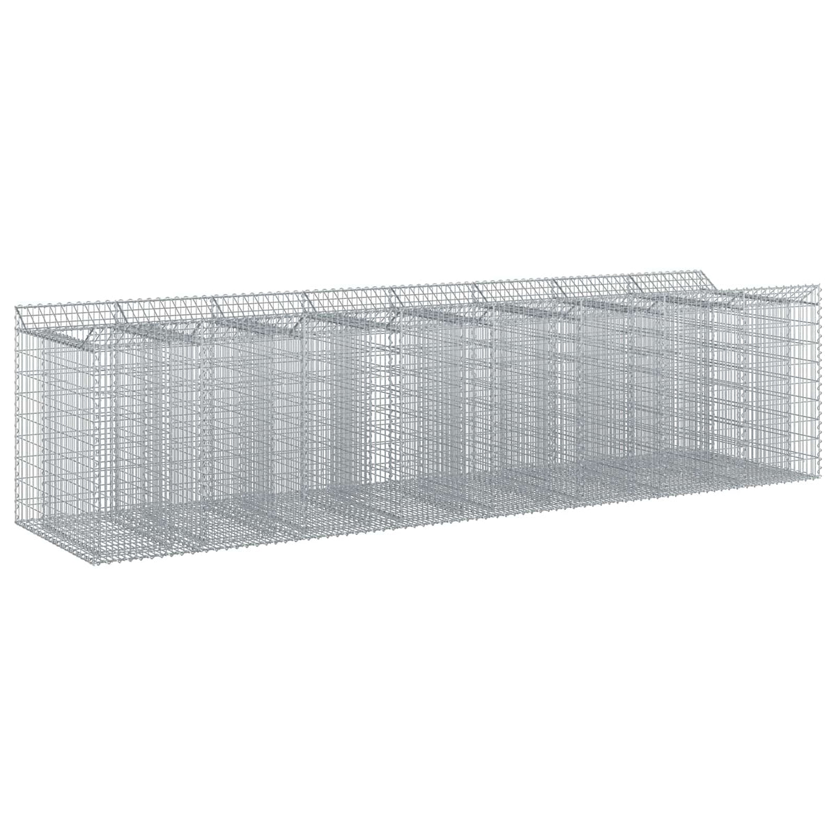 Gabion Raised Bed 2 pcs Galvanised Steel Depth 100 cm 400 cm 100 cm