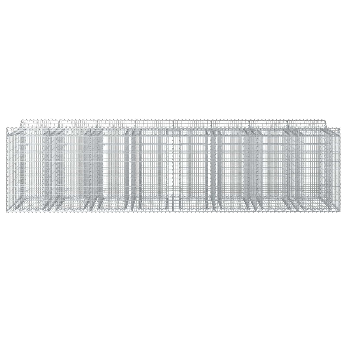 Gabion Raised Bed 2 pcs Galvanised Steel Depth 100 cm 400 cm 100 cm