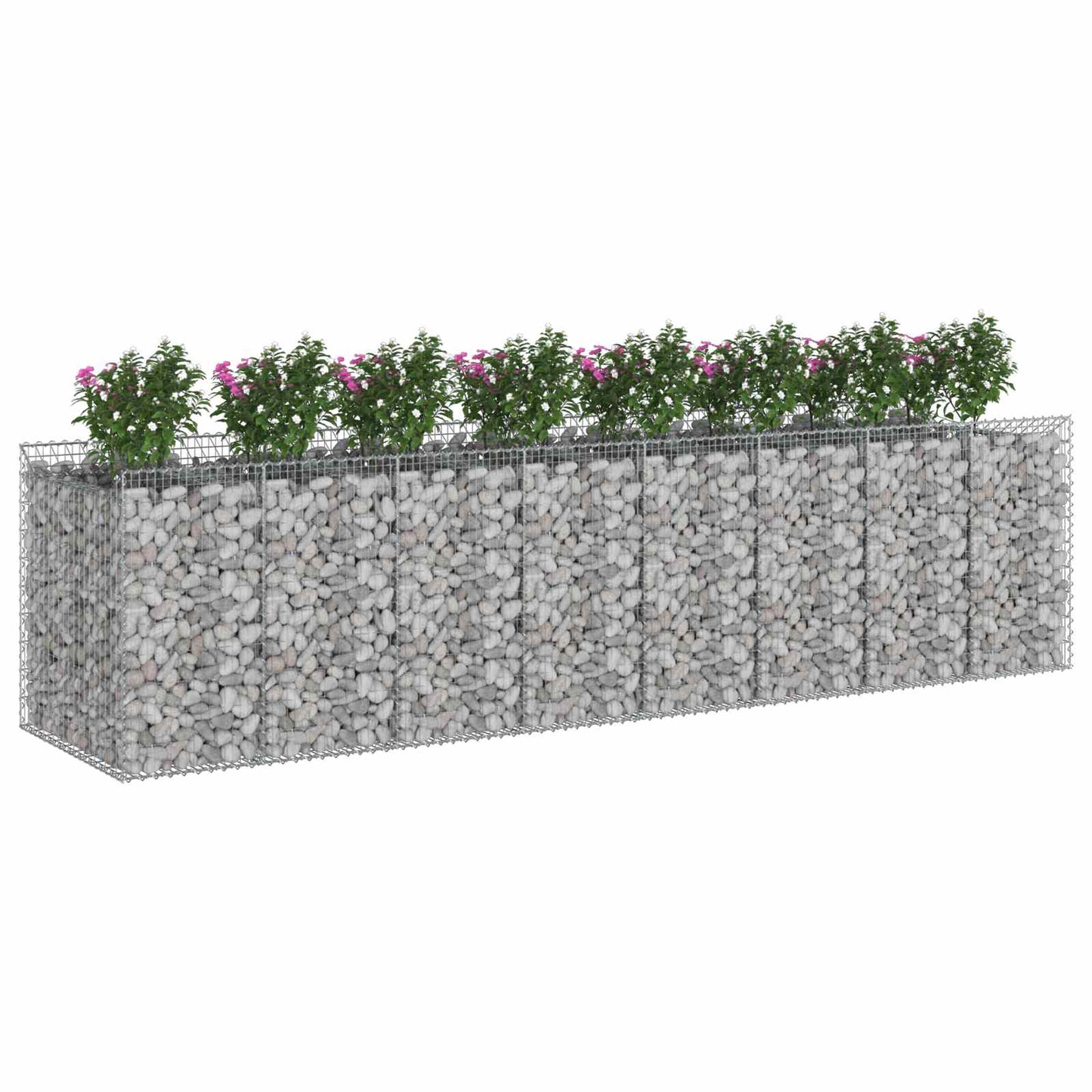 vidaXL Gabion Raised Bed 4 pcs 400 x 100 x 100 cm Galvanised Steel 3