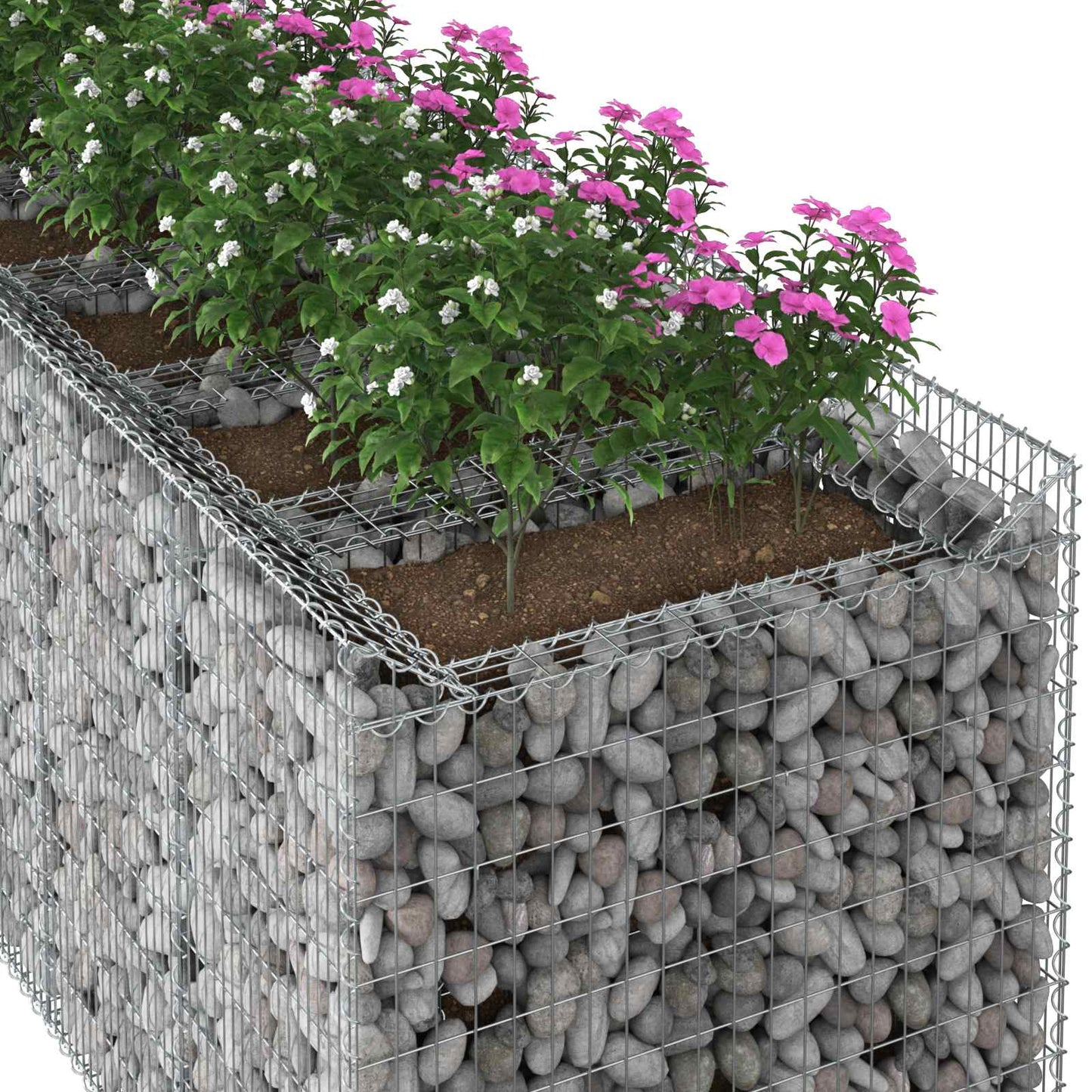 vidaXL Gabion Raised Bed 4 pcs 400 x 100 x 100 cm Galvanised Steel 4