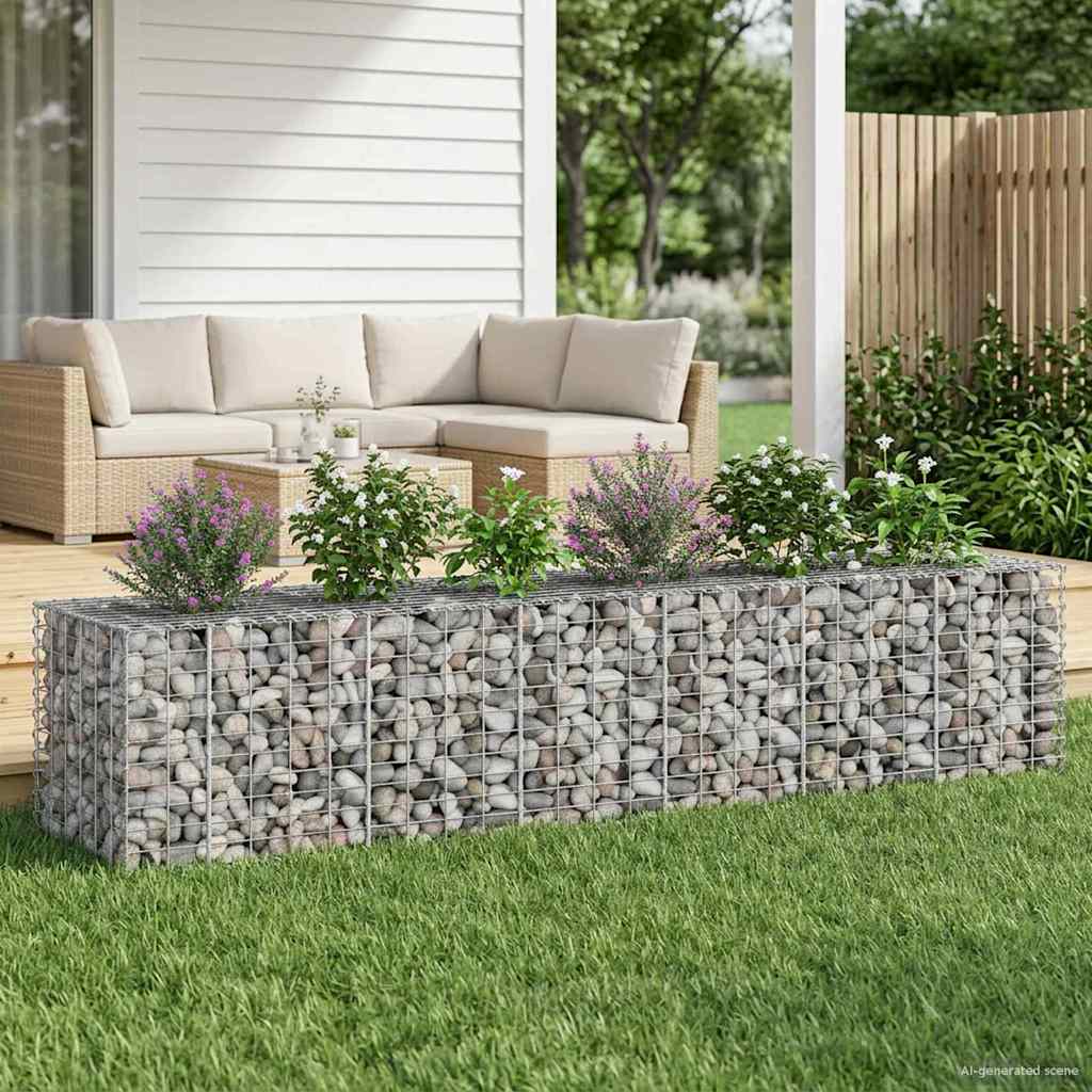 Gabion Raised Bed Galvanised Steel Silver 260 cm 55 cm 60 cm