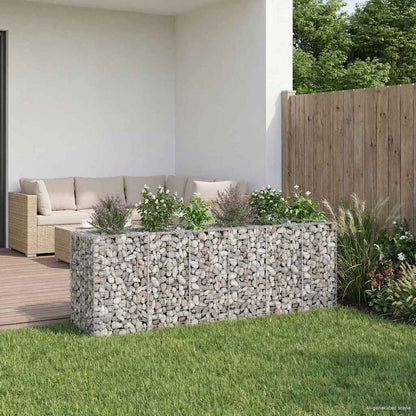 Gabion Raised Bed Galvanised Steel Silver 250 cm 80 cm 50 cm