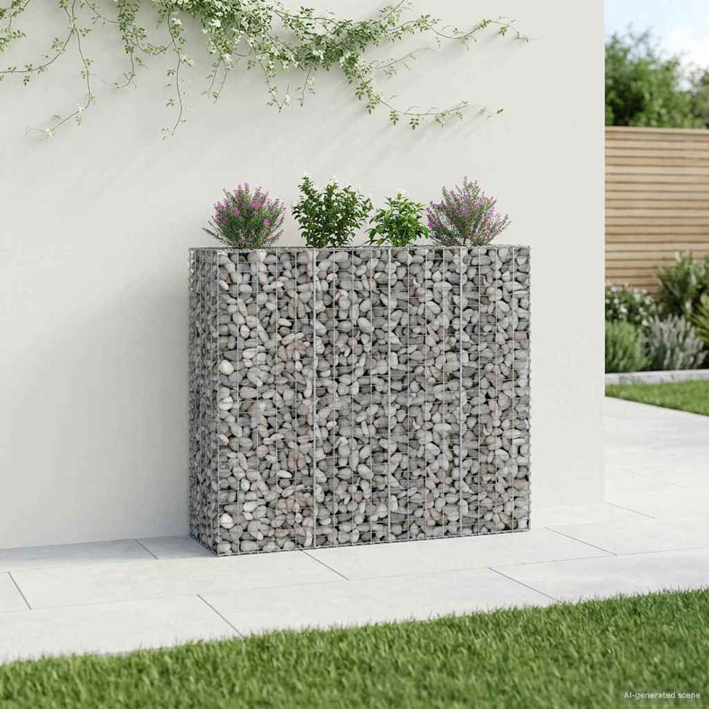 Gabion Raised Bed Galvanised Steel Silver 170 cm 150 cm 50 cm
