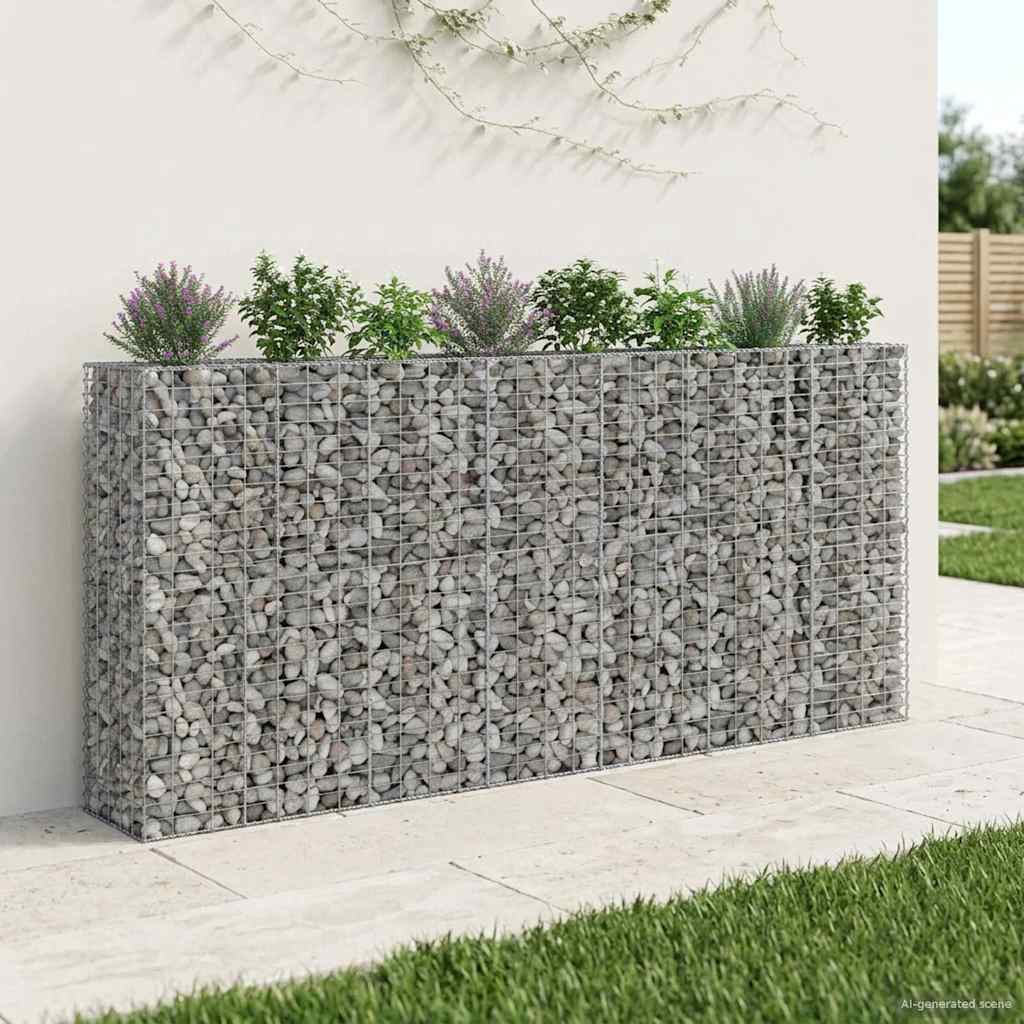 vidaXL Gabion Raised Bed 4 pcs 330 x 50 x 150 cm Galvanised Steel 1