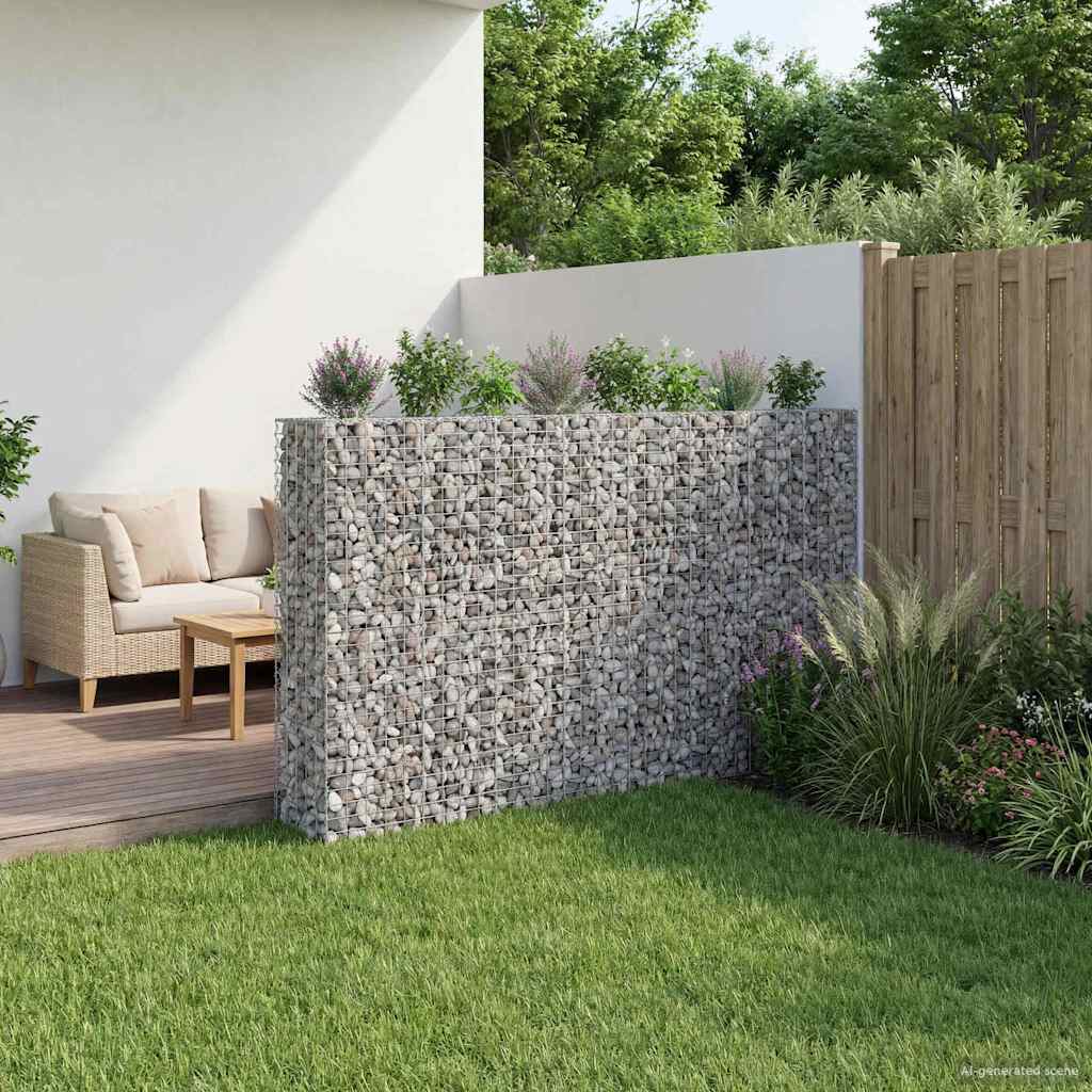 vidaXL Gabion Raised Bed 4 pcs 330 x 50 x 150 cm Galvanised Steel 5