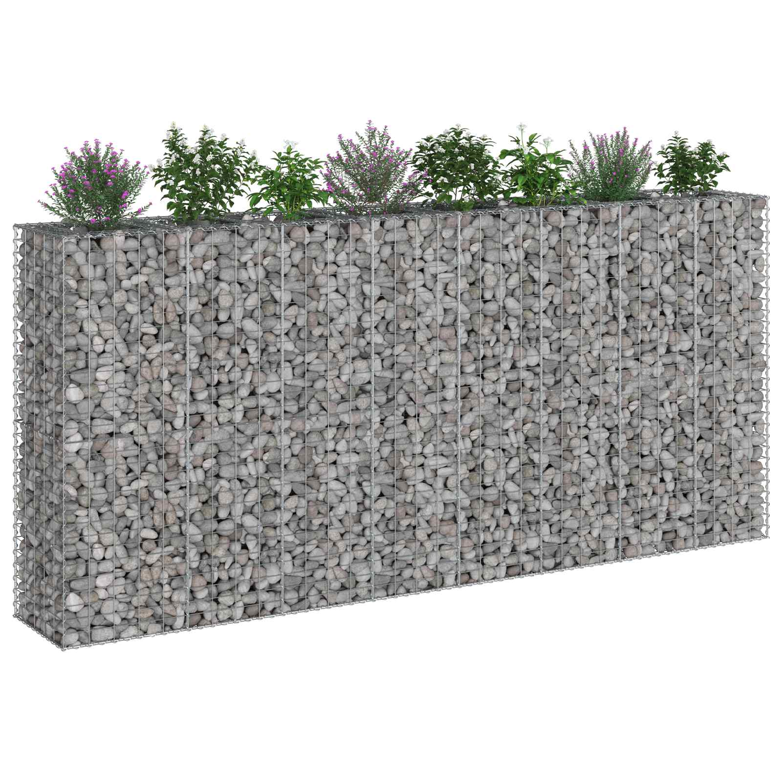 vidaXL Gabion Raised Bed 4 pcs 330 x 50 x 150 cm Galvanised Steel 3