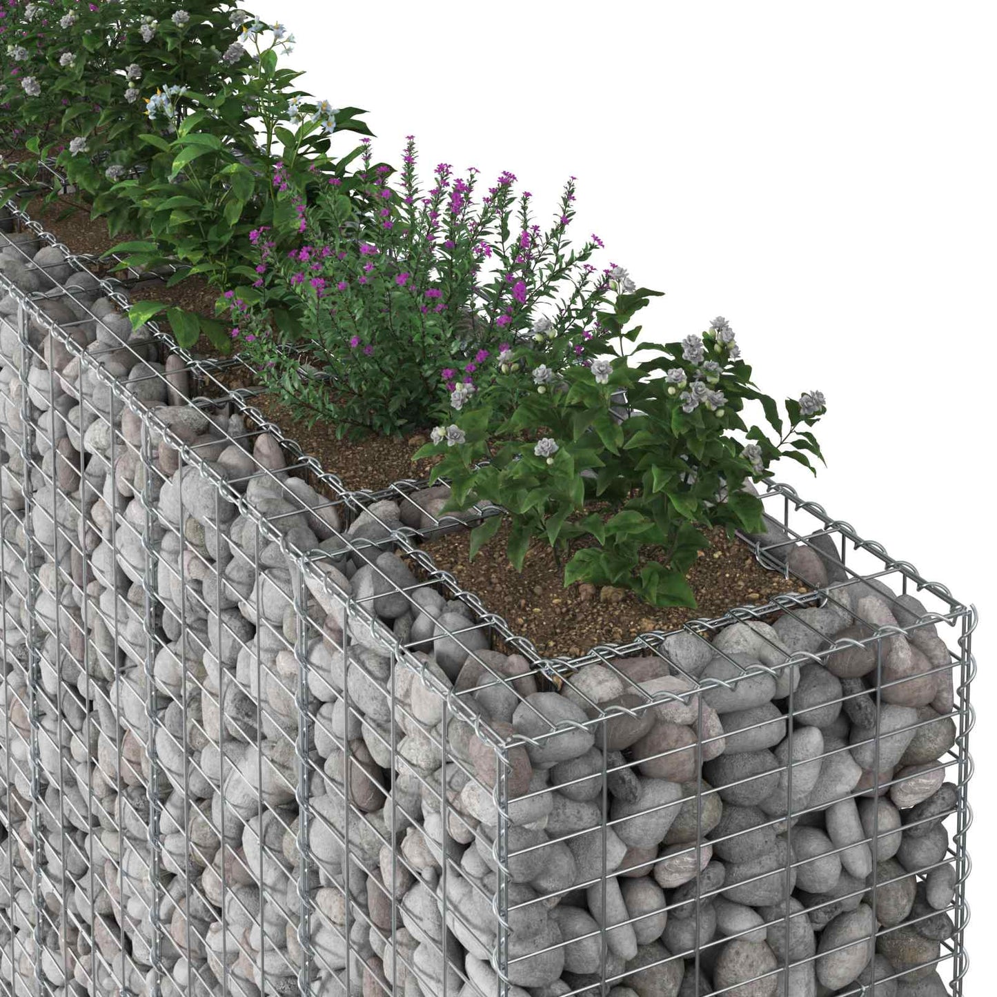 vidaXL Gabion Raised Bed 4 pcs 330 x 50 x 150 cm Galvanised Steel 4