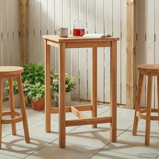 Bar Table Natural Solid-Teak 60 cm 60 cm
