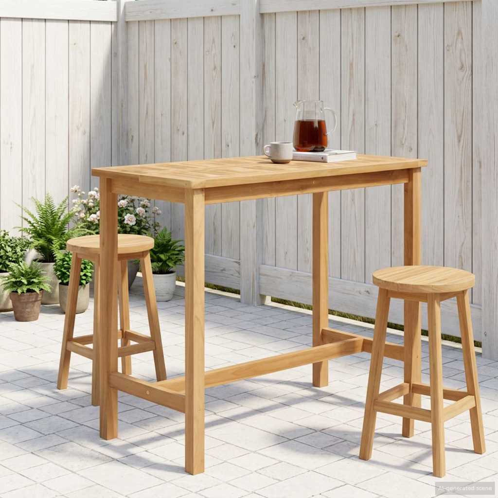 Bar Table Natural Solid-Teak 110 cm 60 cm