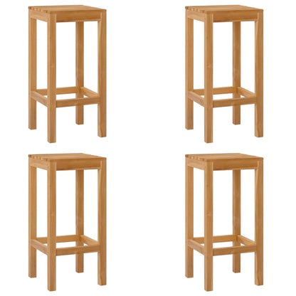 vidaXL Bar Stool 4 pcs Natural Solid Teak Wood 2