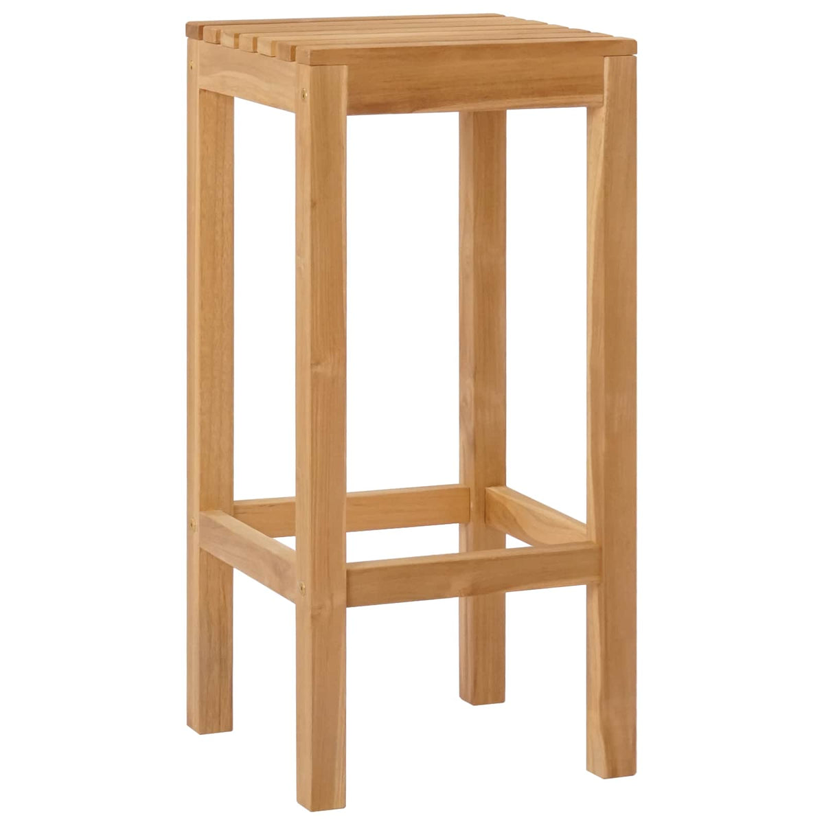 vidaXL Bar Stool 4 pcs Natural Solid Teak Wood 3