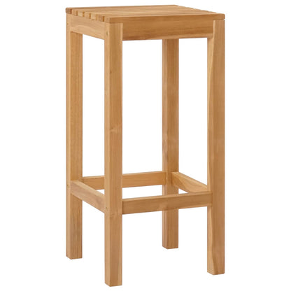 vidaXL Bar Stool 4 pcs Natural Solid Teak Wood 3