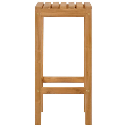 vidaXL Bar Stool 4 pcs Natural Solid Teak Wood 5