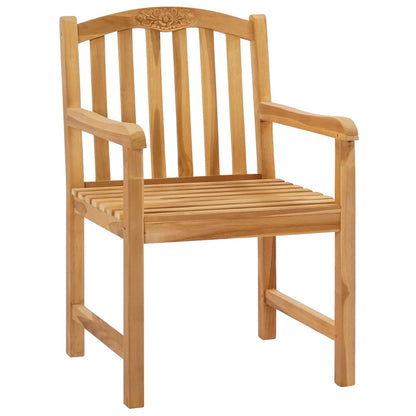 vidaXL Handcarved Rose Chair 2 pcs Natural Solid Teak Wood 3