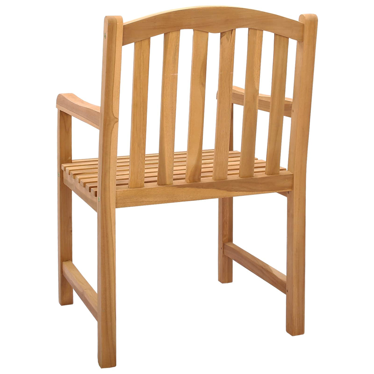vidaXL Handcarved Rose Chair 2 pcs Natural Solid Teak Wood 6