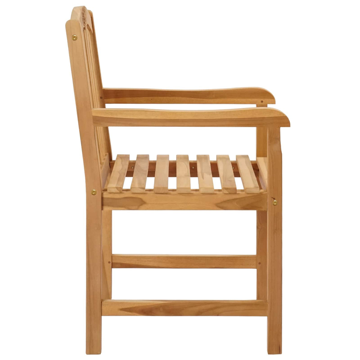 vidaXL Handcarved Rose Chair 2 pcs Natural Solid Teak Wood 5