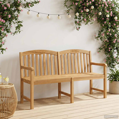 vidaXL Handcarved Rose Bench 180 x 61 x 90 cm Solid Teak Wood Natural 1