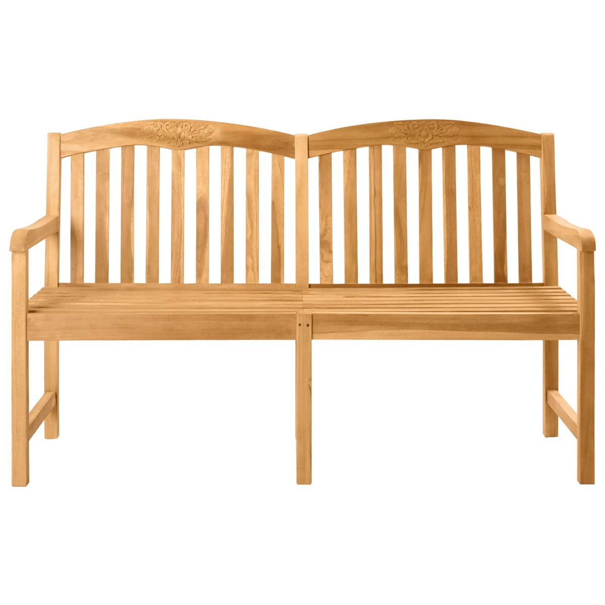 vidaXL Handcarved Rose Bench 180 x 61 x 90 cm Solid Teak Wood Natural 3