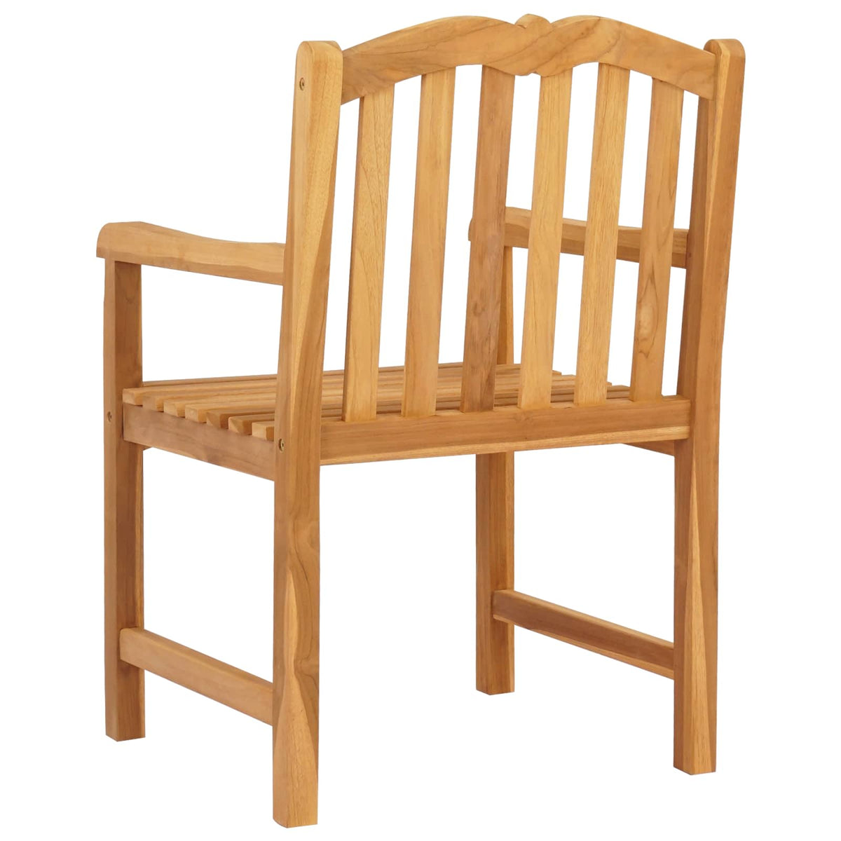 vidaXL Handcarved Shell Chair 2 pcs Natural Solid Teak Wood 6