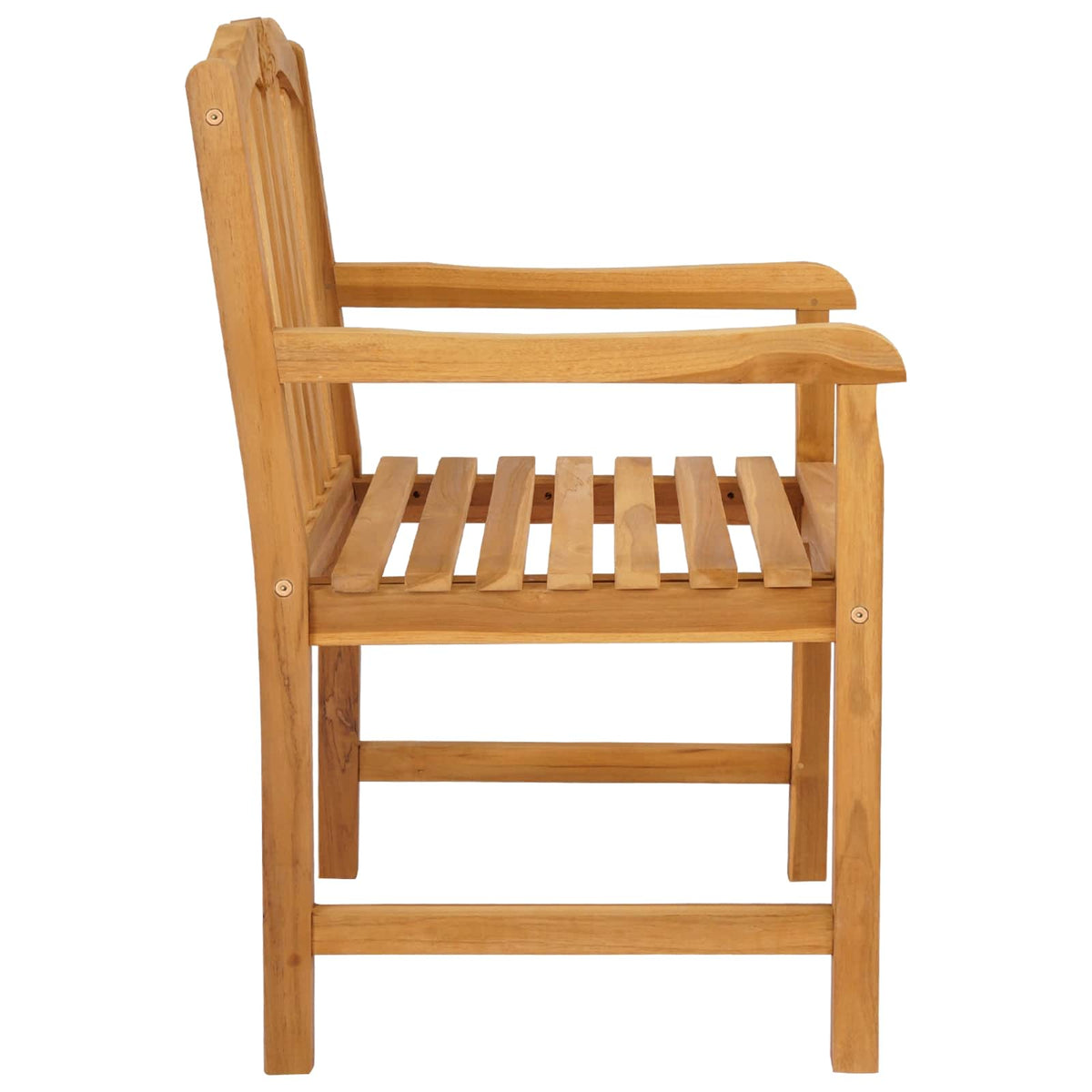 vidaXL Handcarved Shell Chair 2 pcs Natural Solid Teak Wood 5