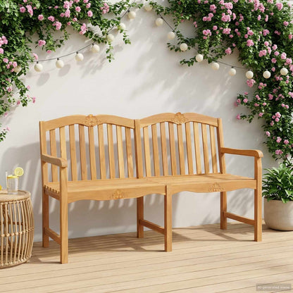 vidaXL Handcarved Shell Bench 150 x 60.5 x 95 cm Solid Teak Wood 1