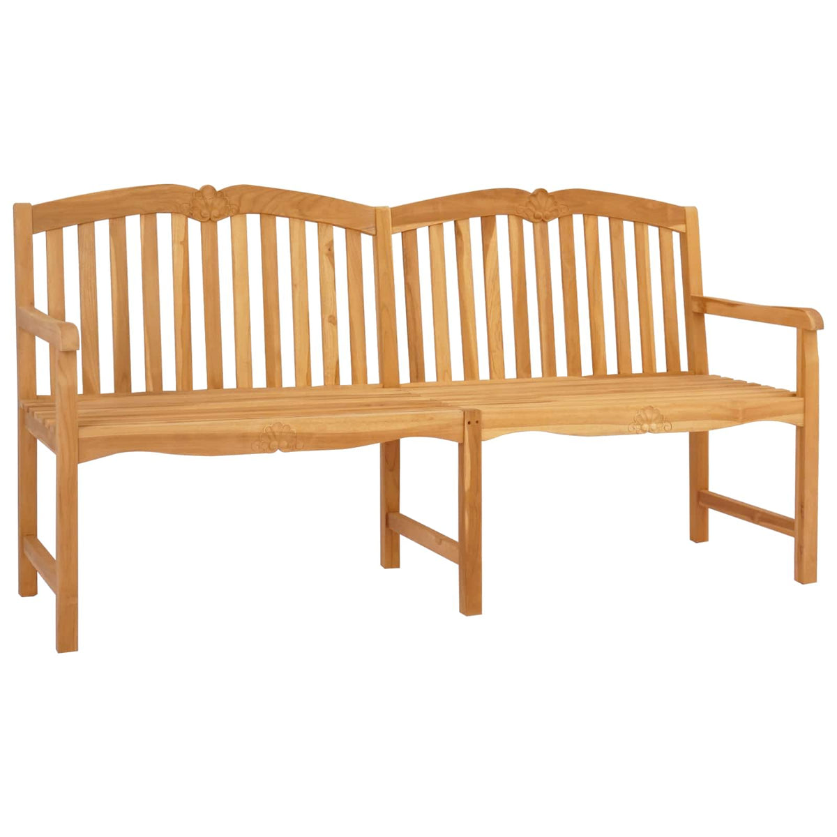 vidaXL Handcarved Shell Bench 180 x 60 x 96 cm Solid Teak Wood Natural 2