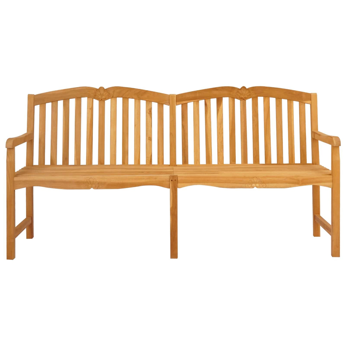 vidaXL Handcarved Shell Bench 180 x 60 x 96 cm Solid Teak Wood Natural 3