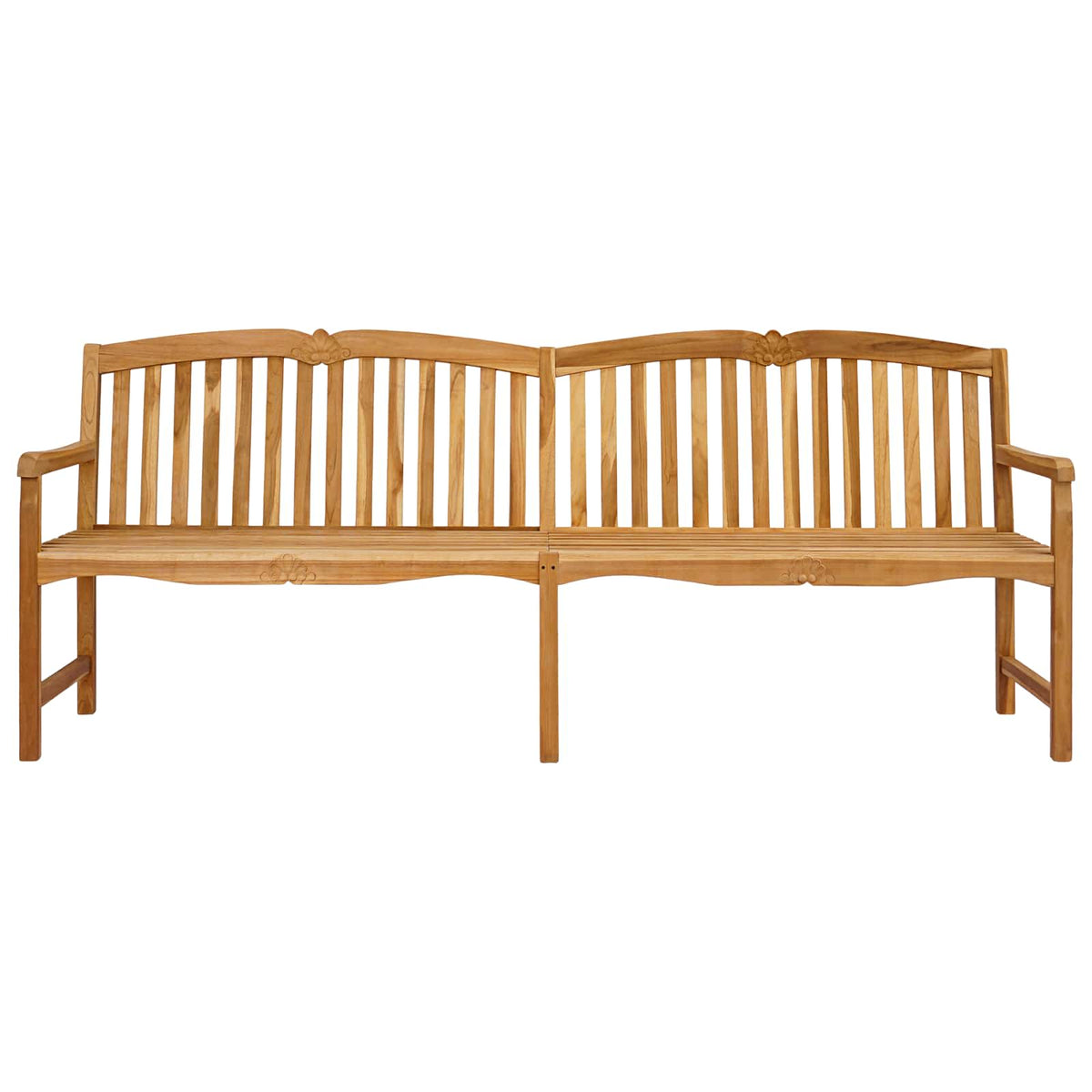 vidaXL Handcarved Shell Bench 228 x 61 x 94.5 cm Solid Teak Wood 3