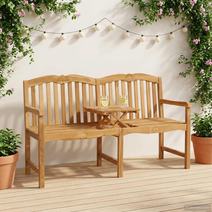 vidaXL Handcarved Shell Bench 155 x 60 x 94 cm Solid Teak Wood Natural 1