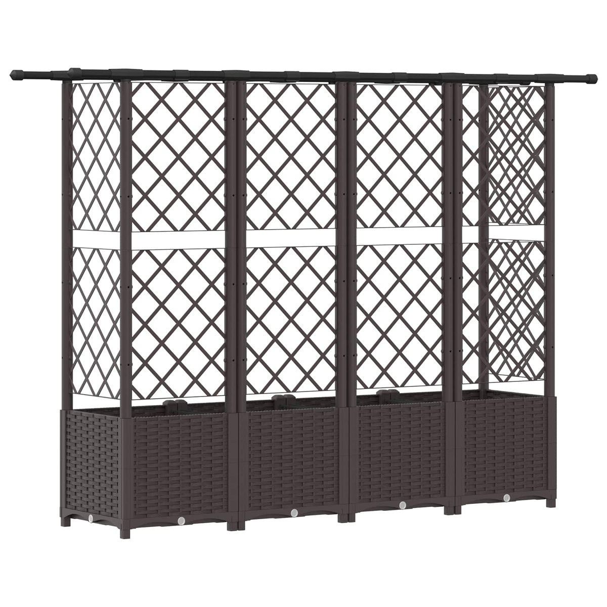 vidaXL Raised Bed with Trellis and Roof Brown 202 x 40 x 136 cm PP 5