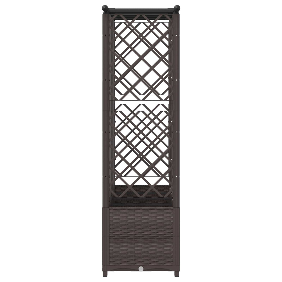 vidaXL Raised Bed with Trellis and Roof Brown 202 x 40 x 136 cm PP 4